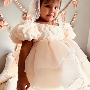 Elegant Cream Kids Formal Dress
